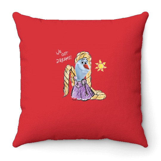 Disney Olaf Presents Tangled Rapunzel We Got Dre Throw Pillows