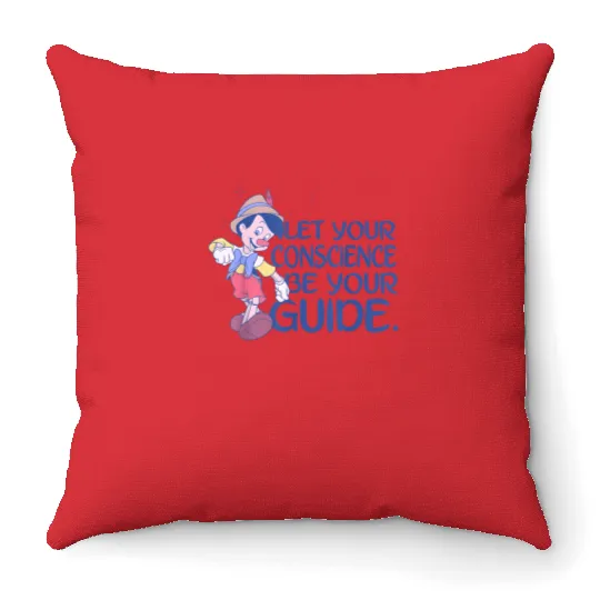 Disney Pinocchio Let Your Conscience Be Your Gui Throw Pillows