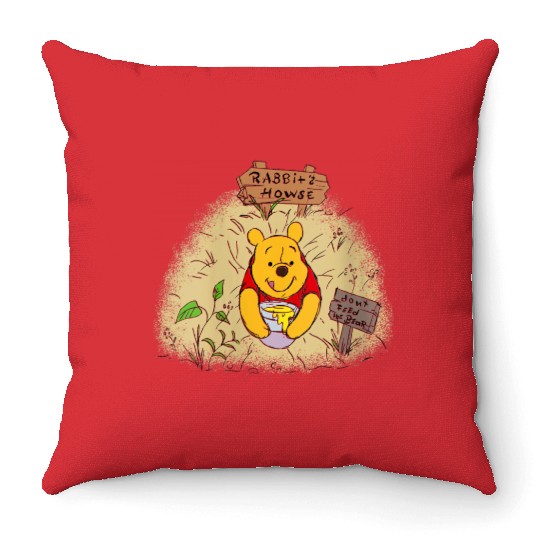 Disneyss Winnie The Pooh Rabbits House Dont Feed The Bear Throw Pillows