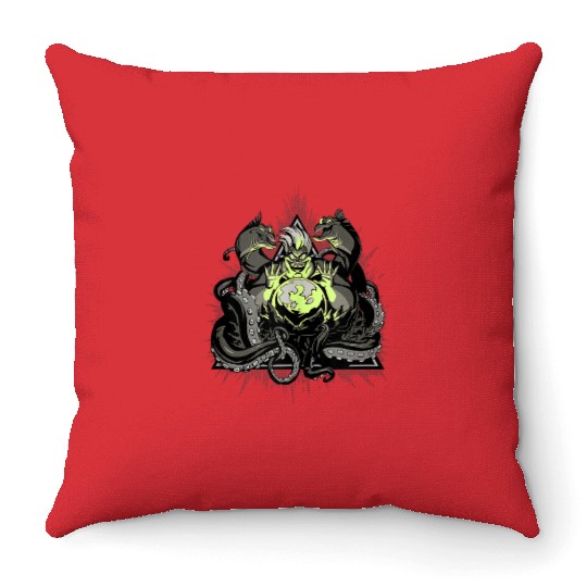 Disney Villains Ursula Crystal Ball Comic Style Throw Pillows