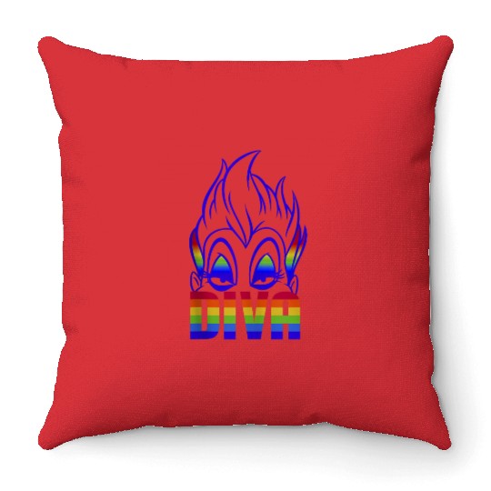 Disney Villains Ursula Rainbow Diva Face Throw Pillows