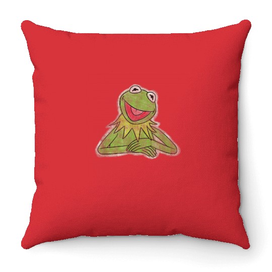 Disney The Muppets Simply Green K the frog Throw Pillows