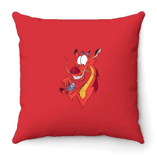 Disney Mulan Mushu And CriKee Pocket Logo Throw Pillows