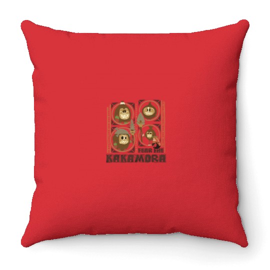 Disneyss Moana Fear The Kakamora Tiki Style Group Portrait Throw Pillows
