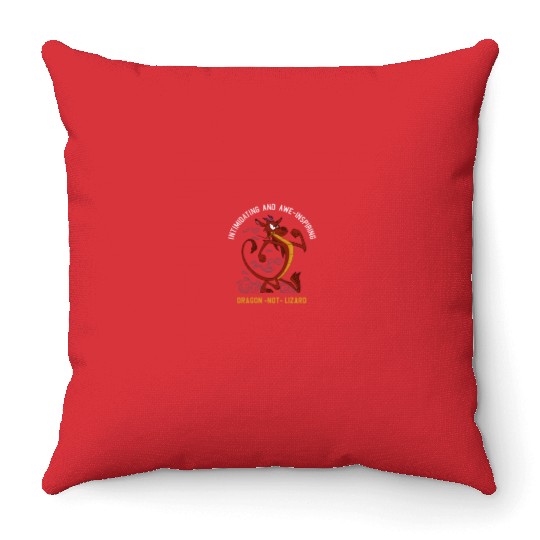 Disney Mulan Mushu Dragon Not Lizard Portrait Throw Pillows
