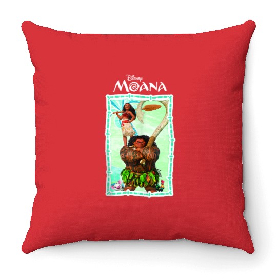 Disneyss Moana Main Characters Group Shot Frame Chest Poster Throw Pillows