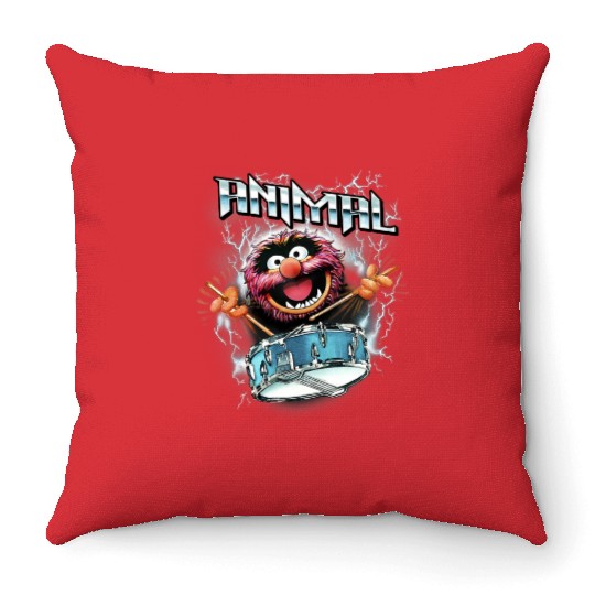 Disney The Muppets Animal Electrifying Epic Drumroll Poster Throw Pillows