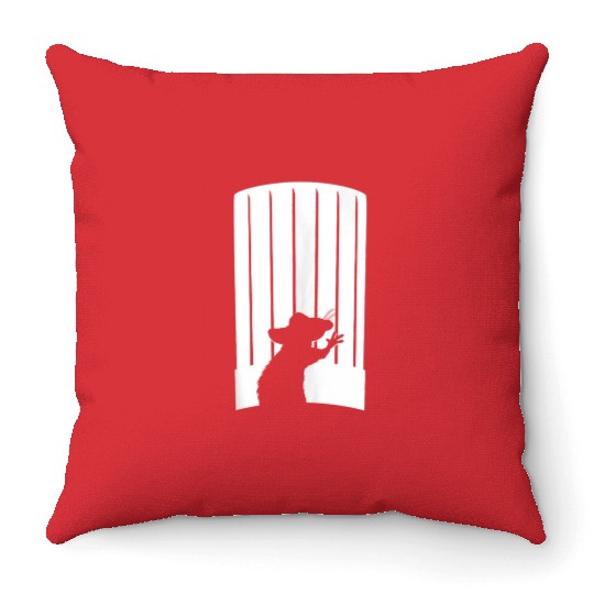 Disney and Pixars Ratatouille Chef Hat Remy Silhouette Throw Pillows