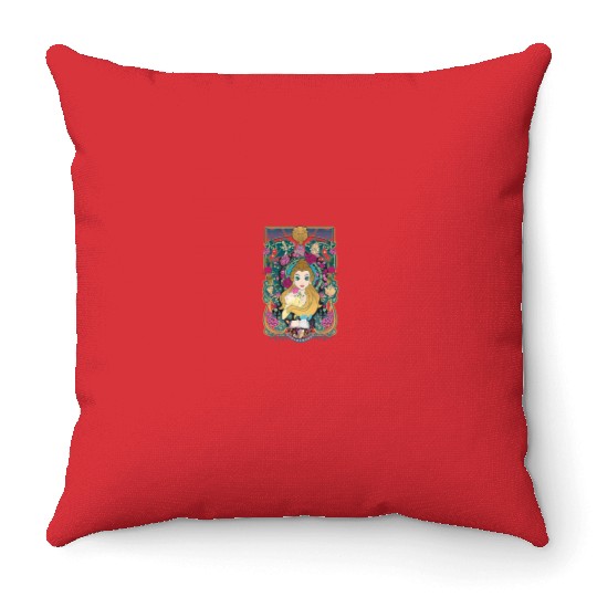 Disney Beauty And The Beast Belle Portrait Tee Throw Pillows
