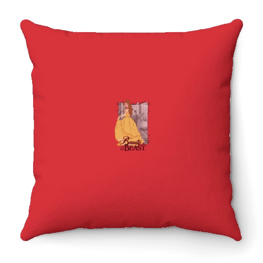 Disney Beauty And The Beast Belle Dancing Portrait Throw Pillows