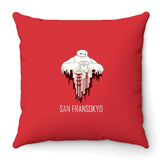 Disney Big Hero 6 Baymax San Fransokyo Love Throw Pillows