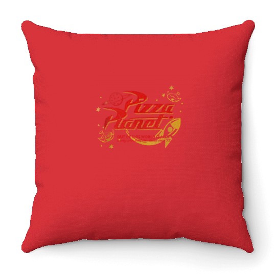 Disney Toy Story Vintage Pizza Planet Logo Throw Pillows