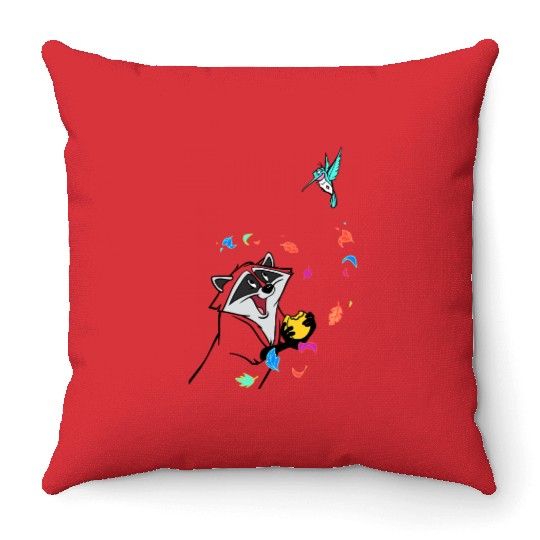 Disney Pocahontas Meeko Flit Colorful Leafs Fall Throw Pillows