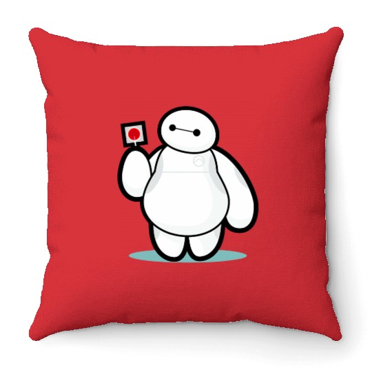 Disney Big Hero 6 Baymax With Lollipop Cute Shot Throw Pillows