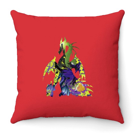 Disney Sleeping Beauty Maleficent Dragon Silhouette Throw Pillows