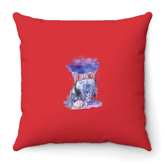 Disney Winnie The Pooh Eeyore Watercolor Rain Cloud Throw Pillows