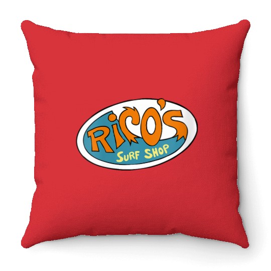 Disneyss Hannah Montana Ricos Surf Shop Logo Throw Pillows