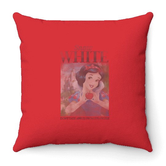 Disneyss Snow White Vintage Apple Poster Throw Pillows