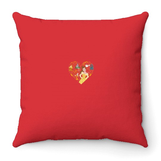 Disney Princess Belle Collage Heart 2525 Throw Pillows