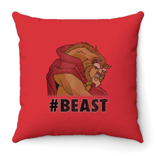Disneyss Beauty The Beast beast Distressed Throw Pillows