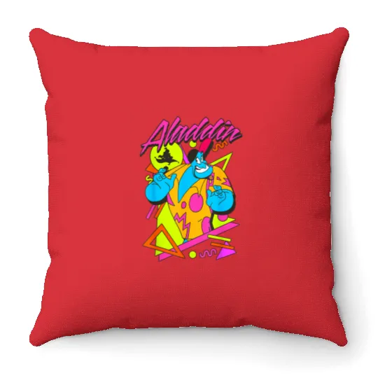 Disney Aladdin Genie Retro Abstract 90s Print Graphic Throw Pillows