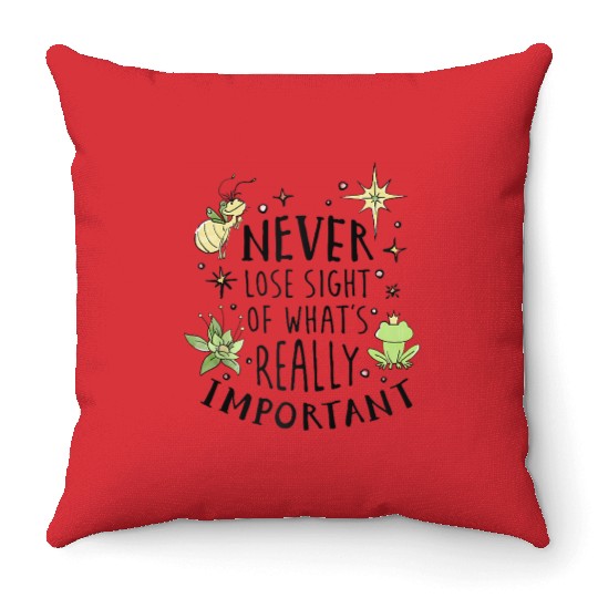 Disneyss The Princess The Frog Never Lose Sight Text Throw Pillows