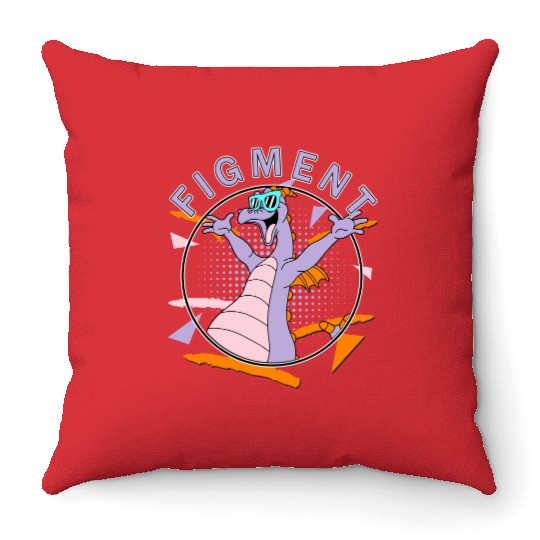 Disney Figment Retro 90's Portrait Throw Pillows,Epcot Figment Throw Pillows