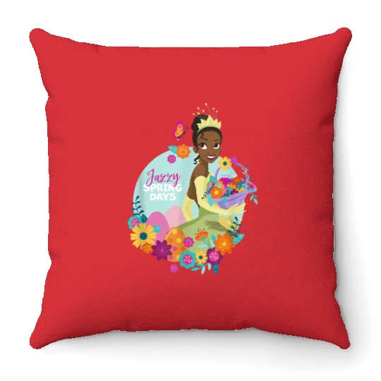 Disneyss The Princess And The Frog Easter Tiana Spring Days Throw Pillows