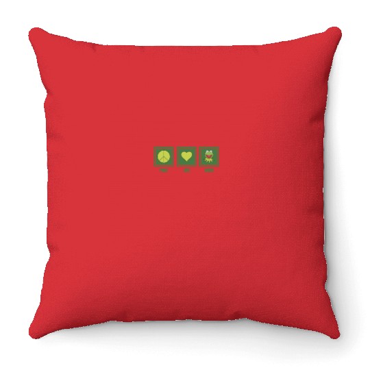 Disneyss The Muppets Peace Love Green K the frog Panels Throw Pillows