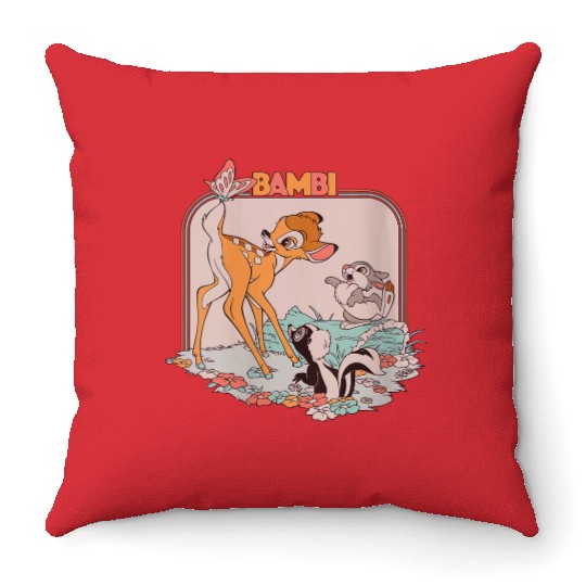 Disneyss Bambi Movie Retro Throw Pillows