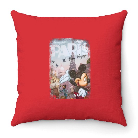 Disneyland Paris Mickey Throw Pillows, Eiffel Tower Mickey Throw Pillows