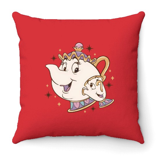 Disney Beauty and the Beast Chip And Mrs. Potts Throw Pillows