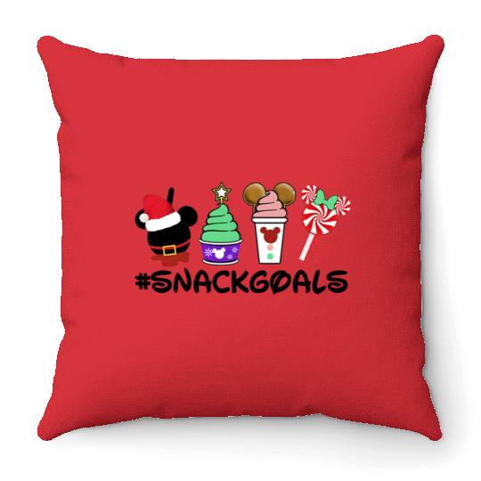 Snack Goals Disney Christmas Snacks Throw Pillows