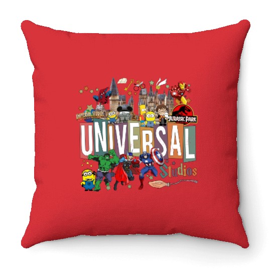 Disney Universal Studios Throw Pillows, Universal Studios 2024 Trip Throw Pillows, Universal Orlando Throw Pillows, Disneyworld Throw Pillows