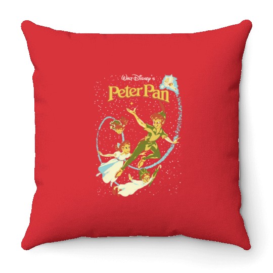 Vintage Peter Pan Throw Pillows | Peter Pan Graphic Throw Pillows | Disneyland Graphic Throw Pillows