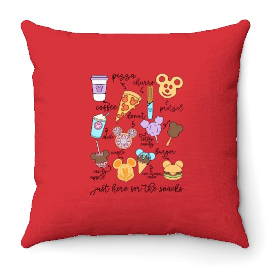 Disney Snacks Throw Pillows, Disney Aesthetic Throw Pillows