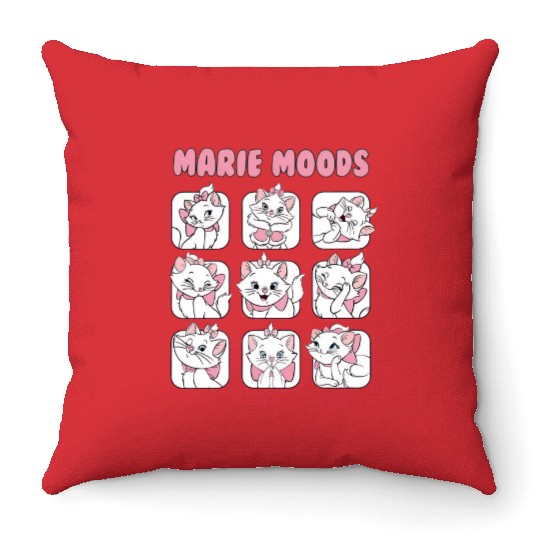 Lovely Marie Cat Moods Aristocats Disney Throw Pillows