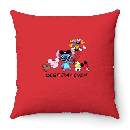Disney Stitch Best Day Ever, Disney Snacks Throw Pillows
