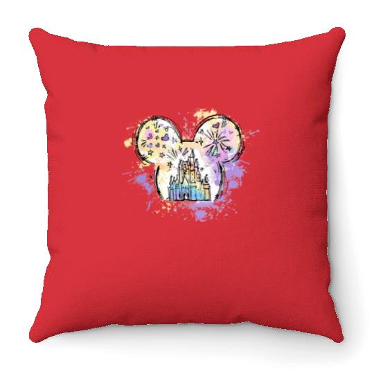 Disney Castle Racerback Tank, Watercolor Ears Throw Pillows, Magic Kingdom Tank
