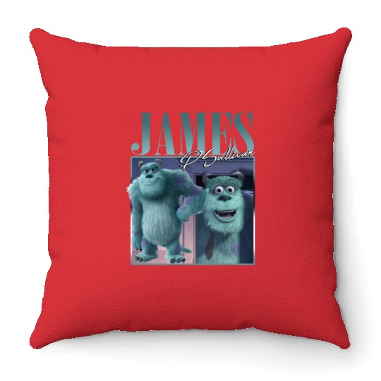 James P.Sullivan Disney Monsters Retro Throw Pillows, Monsters Inc Vintage Style Throw Pillows