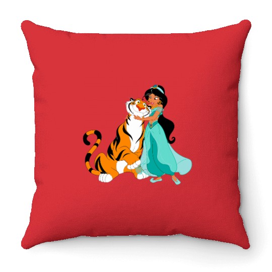 Disney Aladdin Princess Jasmine and Rajah Friends Throw Pillows