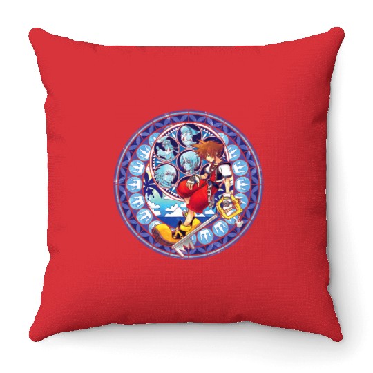 Disney Kingdom Hearts Sora Stained Glass Throw Pillows