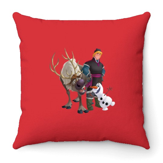 disney frozens Kristoff Olaf Sven Throw Pillows
