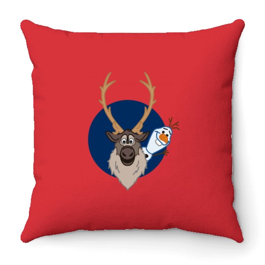 disney frozens 2 Olaf and Sven Throw Pillows
