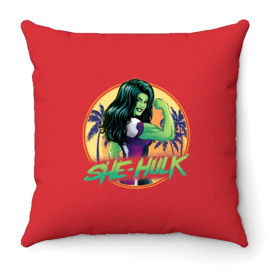 marvels Studios SheHulk Disney Plus Flex Throw Pillows