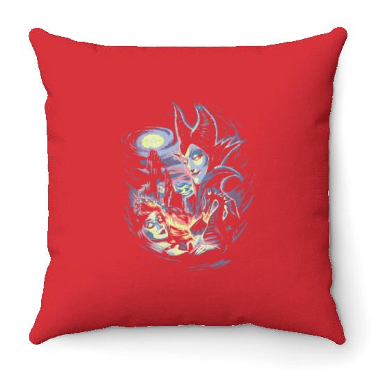 Disney Sleeping Beauty Maleficent Painting Graphic Throw Pillows