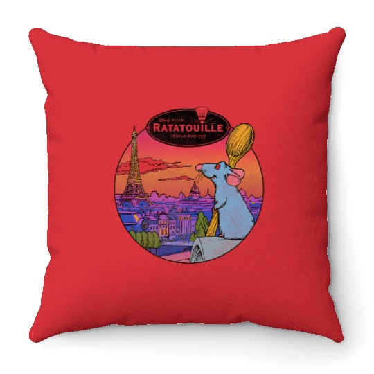 Disney Pixars Ratatouille Over Look Paris Throw Pillows