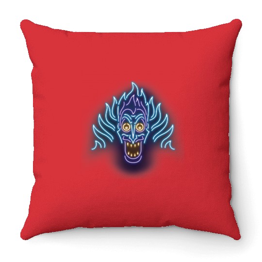 Disney Hercules Neon Hades Head Shot Graphic Throw Pillows