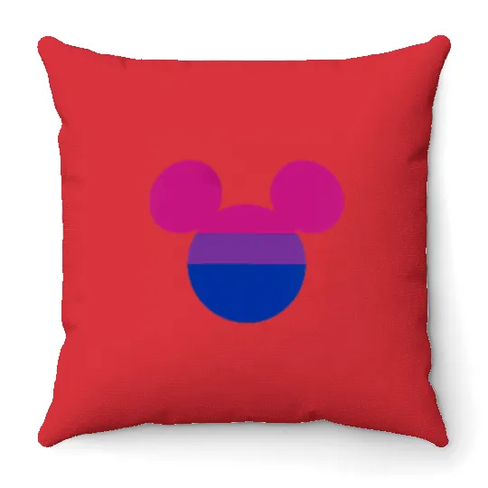 Womens Disney Mickey Mickey Rainbow Pocket Icon VNeck Throw Pillows