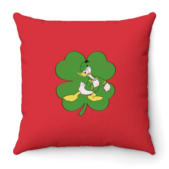 Disney Donald Duck Retro Shamrock St. Patricks Day Throw Pillows